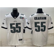 Nike Eagles 55 Brandon Graham White 2023 Super Bowl LVII Vapor Limited Jersey