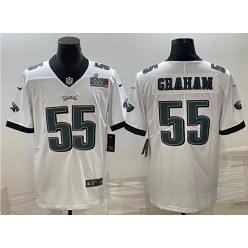 Nike Eagles 55 Brandon Graham White 2023 Super Bowl LVII Vapor Limited Jersey