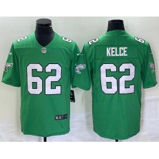 Nike Eagles 62 Jason Kelce Green Vapor Limited Throwback Jersey