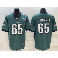 Nike Eagles 65 Lane Johnson Green 2023 Super Bowl LVII Vapor Limited Jersey