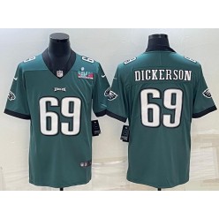Nike Eagles 69 Landon Dickerson Green 2023 Super Bowl LVII Vapor Limited Jersey