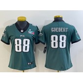 Nike Eagles 88 Dallas Goedert Green Women 2023 Super Bowl LVII Vapor Limited Jersey