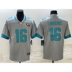 Nike Jaguars 16 Trevor Lawrence Gray Vapor Limited Jersey