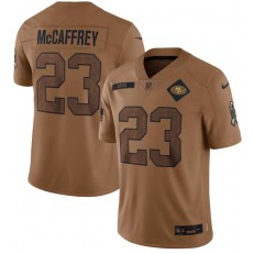 Nike 49ers 23 Christian McCaffrey Brown 2023 Salute To Service Limited Jersey