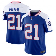 Nike Bills 21 Jordan Poyer Blue White Throwback Vapor F.U.S.E. Limited Jersey