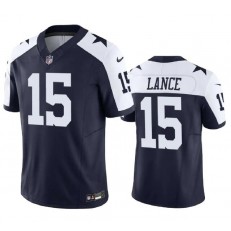 Nike Cowboys 15 Trey Lance Navy Thanksgiving Vapor Limited Jersey