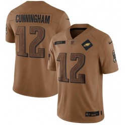 Nike Eagles 12 Randall Cunningham Brown Brown 2023 Salute To Service Limited Jersey