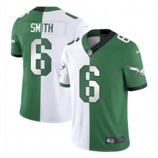 Nike Eagles 6 DeVonta Smith White Green Split Vapor Limited Jersey