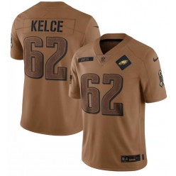 Nike Eagles 62 Jason Kelce Brown 2023 Salute To Service Limited Jersey