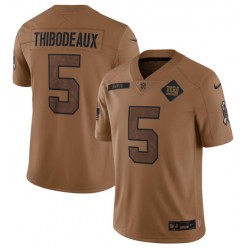 Nike Giants 5 Kayvon Thibodeaux Brown 2023 Salute To Service Limited Jersey