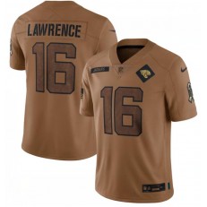 Nike Jaguars 16 Trevor Lawrence Brown 2023 Salute To Service Limited Jersey