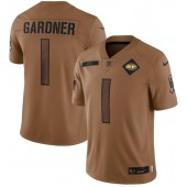 Nike Jets 1 Ahmad Sauce Gardner Brown 2023 Salute To Service Limited Jersey