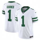 Nike Jets 1 Ahmad Sauce Gardner White Legacy Vapor F.U.S.E. Limited Jersey