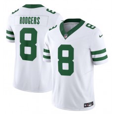 Nike Jets 8 Aaron Rodgers White Legacy Vapor F.U.S.E. Limited Jersey