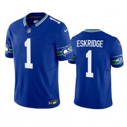 Nike Seahawks 1 Dee Eskridge Royal F.U.S.E. Vapor Limited Throwback Jersey