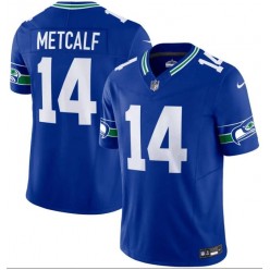 Nike Seahawks 14 D.K. Metcalf Royal F.U.S.E. Vapor Limited Throwback Jersey