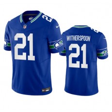 Nike Seahawks 21 Artie Burns Royal F.U.S.E. Vapor Limited Throwback Jersey