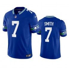 Nike Seahawks 7 Geno Smith Royal F.U.S.E. Vapor Limited Throwback Jersey