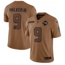 Nike Seahawks 9 Kenneth Walker III Brown 2023 Salute To Service Limited Jersey