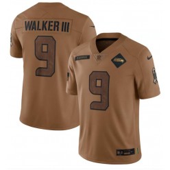 Nike Seahawks 9 Kenneth Walker III Brown 2023 Salute To Service Limited Jersey