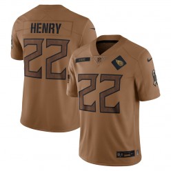 Nike Titans 22 Derrick Henry Brown 2023 Salute To Service Limited Jersey