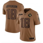 Nike Vikings 18 Justin Jefferson Brown Brown 2023 Salute To Service Limited Jersey