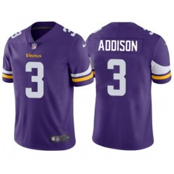 Nike Vikings 3 Jordan Addison Purple 2023 NFL Draft Vapor Limited Jersey