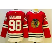 Blackhawks 98 Connor Bedard Red Adidas Jersey