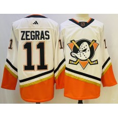 Ducks 11 Trevor Zegras White Reverse Retro Adidas Jersey