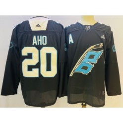 Hurricanes 20 Sebastian Aho Black 2022 Adidas Jersey