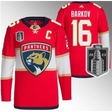 Panthers 16 Aleksander Barkov Red 2023 Stanley Cup Final Adidas Jersey