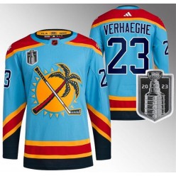 Panthers 23 Carter Verhaeghe Blue 2023 Stanley Cup Final Reverse Retro Adidas Jersey