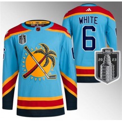 Panthers 6 Colin White Blue 2023 Stanley Cup Final Reverse Retro Adidas Jersey