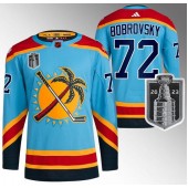 Panthers 72 Sergei Bobrovsky Blue 2023 Stanley Cup Final Reverse Retro Adidas Jersey