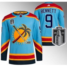 Panthers 9 Sam Bennett Blue 2023 Stanley Cup Final Reverse Retro Adidas Jersey