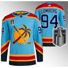Panthers 94 Ryan Lomberg Blue 2023 Stanley Cup Final Reverse Retro Adidas Jersey