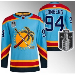 Panthers 94 Ryan Lomberg Blue 2023 Stanley Cup Final Reverse Retro Adidas Jersey