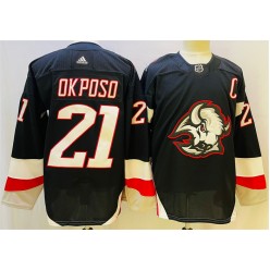 Sabres 21 Kyle Okposo Black 2022-23 Adidas Jersey