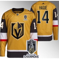 Vegas Golden Knights 14 Nicolas Hague Gold 2023 Stanley Cup Champions Adidas Jersey