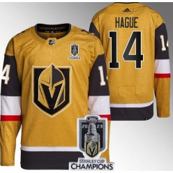 Vegas Golden Knights 14 Nicolas Hague Gold 2023 Stanley Cup Champions Adidas Jersey