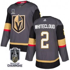 Vegas Golden Knights 2 Zach Whitecloud Gray 2023 Stanley Cup Champions Adidas Jersey