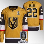 Vegas Golden Knights 22 Michael Amadio Gold 2023 Stanley Cup Champions Adidas Jersey