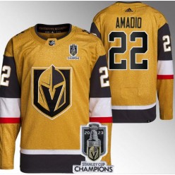 Vegas Golden Knights 22 Michael Amadio Gold 2023 Stanley Cup Champions Adidas Jersey
