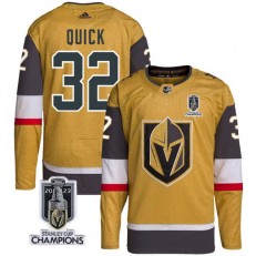 Vegas Golden Knights 32 Jonathan Quick Gold 2023 Stanley Cup Champions Adidas Jersey