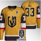Vegas Golden Knights 33 Adin Hill Gold 2023 Stanley Cup Champions Adidas Jersey
