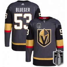 Vegas Golden Knights 53 Teddy Blueger Gray 2023 Stanley Cup Final Adidas Jersey