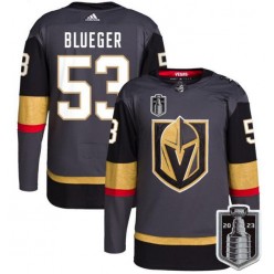 Vegas Golden Knights 53 Teddy Blueger Gray 2023 Stanley Cup Final Adidas Jersey