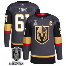 Vegas Golden Knights 61 Mark Stone Gray 2023 Stanley Cup Champions Adidas Jersey