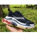BALENCIAGA TRIPLE S BLACK GREY RED