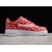 NIKE AIR FORCE 1 LOW 07 QS LOGO PRINT RED AH8462-600